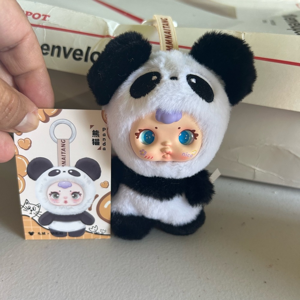 New Opened Milk Candy series Panda Edition plush keychain dangeler